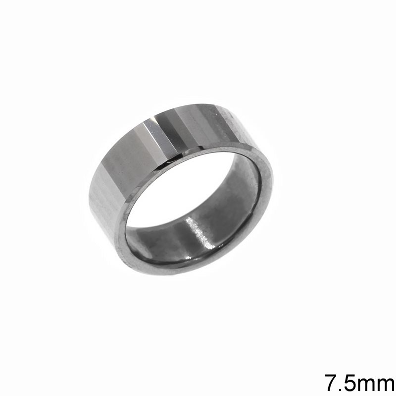 Δαχτυλίδι Ατσάλινο Βέρα Αιματίτη 7.5mm