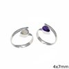 Silver   925 Ring with Pearshaped Semi Precious Stone 4x7mm