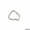 Silver 925 Curved Hammered Hoop Finding 15-18mm