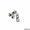 Silver 925 Bead with Square Sides 3-4mm
