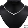 Silver 925 Necklace with Meander and Mop-shell 8mm,45cm