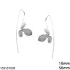 Silver 925 Hook Earrings 56mm with Daisy 16mm
