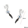 Silver 925 Ear Cuffs Dream Catcher 6mm with Wing 40mm