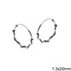 Silver 925 Hoop Earrings with design 1.3x20mm