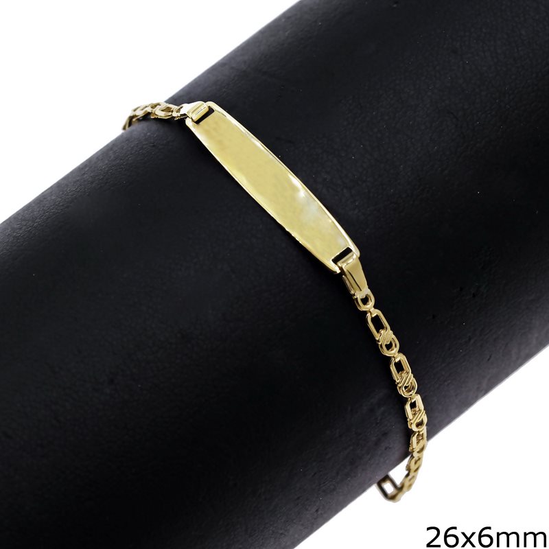 Gold Bracelet Tag 26x6mm K9 1.64gr