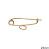 Gold Safety Pin with Loop 25mm K9 0.34gr