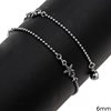 Silver 925 Anklet with Motif 7mm and Ball Chain 1mm