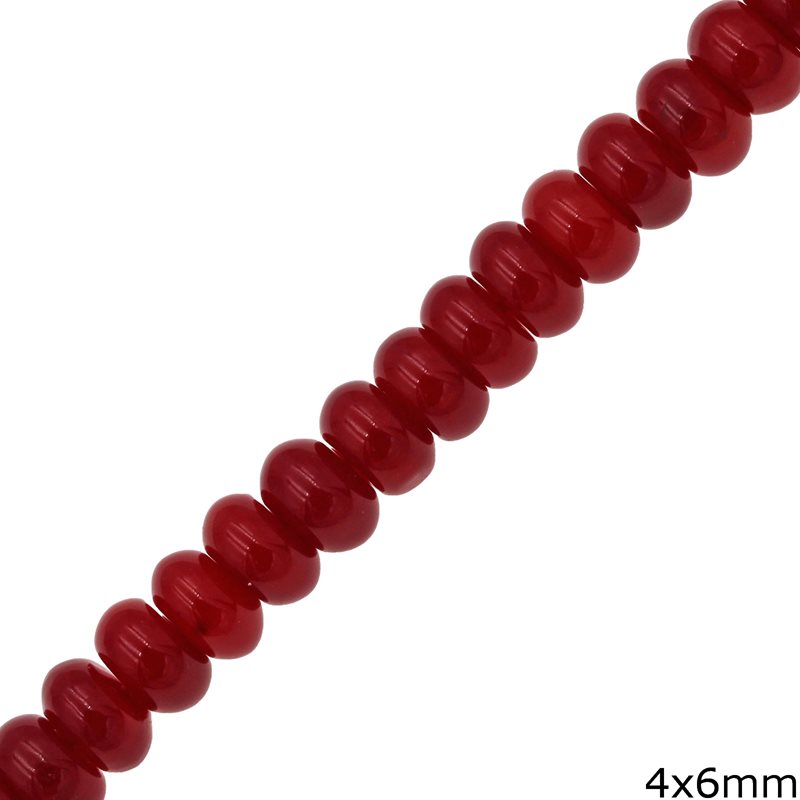 Coral Rondelle Beads 4x6mm