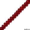 Coral Rondelle Beads 4x6mm