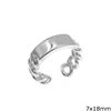 Silver 925 Ring Tag 7x18mm with Gourmette Chain 7mm