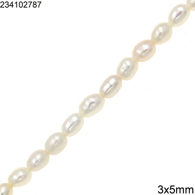 Freshwater Pearl Baroque Beads Rice 3x5mm