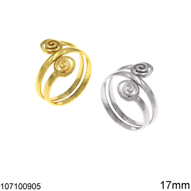 Silver 925 Ring Spiral 17mm