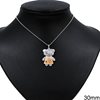 Silver 925 Necklace with Bear 30mm