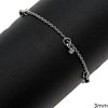 Silver 925 Anklet with Hanging Motif 3-6mm