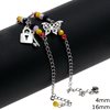 Stainless Steel Anklet with Motif 16mm and Glass Beads 4mm,25cm 