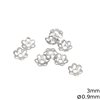 Silver 925 Lacy Cap 3mm with Hole 0.9mm