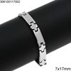 Stainless Steel Bracelet with Plates 7x17mm & Crosses