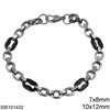 Stainless Steel Bracelet with Oval Rings 16x22mm & 16x32mm