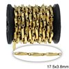 Stainless Steel Faceted Twisted Bar Link Chain 18x3.8mm