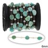 Stainless Steel Chain with Agate Beads 6mm and Faceted Rondelle Beads
