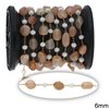 Stainless Steel Chain with Agate Beads 6mm and Faceted Rondelle Beads