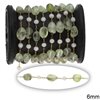 Stainless Steel Chain with Agate Beads 6mm and Faceted Rondelle Beads