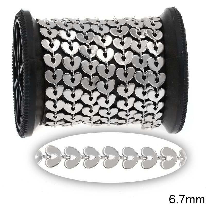 Stainless Steel Chain Hearts 6.7mm