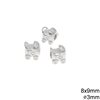 Silver 925 Baby Stroller Bead 8x9mm with 3mm hole
