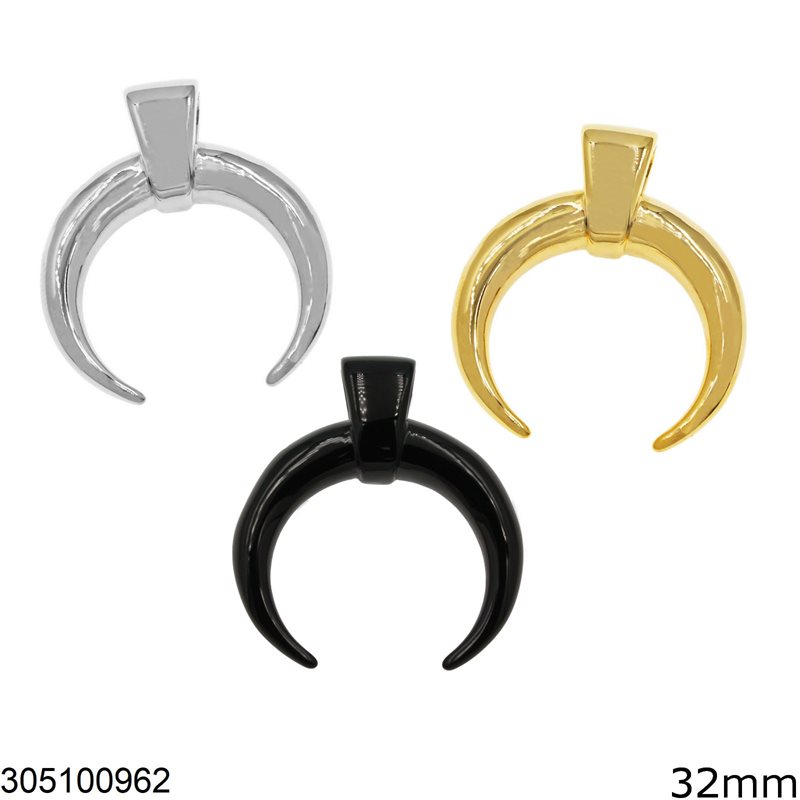 Stainless Steel Pendant Horn 32mm