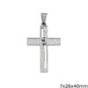 Stainless Steel Cross Pendant with Wishes  7x26x40mm