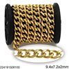 Stainless Steel Diamond Cut Gourmette Chain 9.4x7.2x2mm