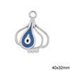 New Years Lucky Charm Garlic with Evil Eye 40x32mm