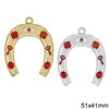 New Years Lucky Charm Horseshoe with Enamel 51x41mm 