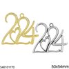 2024 New Years Lucky Charm "2024" 50x54mm