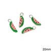 Casting Pendant Watermelon with Enamel Two-Sided 20mm