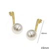 Stainless Steel Earrings with Pearl 15mm, 40mm