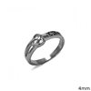 Stainless Steel Ring with Heart and Phrase "love" 4mm
