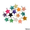 Casting Pendant Star with Enamel Two-Sided Hollow 19mm