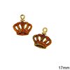 Casting Pendant Crown with Enamel Two-Sided Hollow 17mm