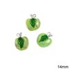 Casting Pendant Apple with Enamel Two-Sided Hollow 14mm