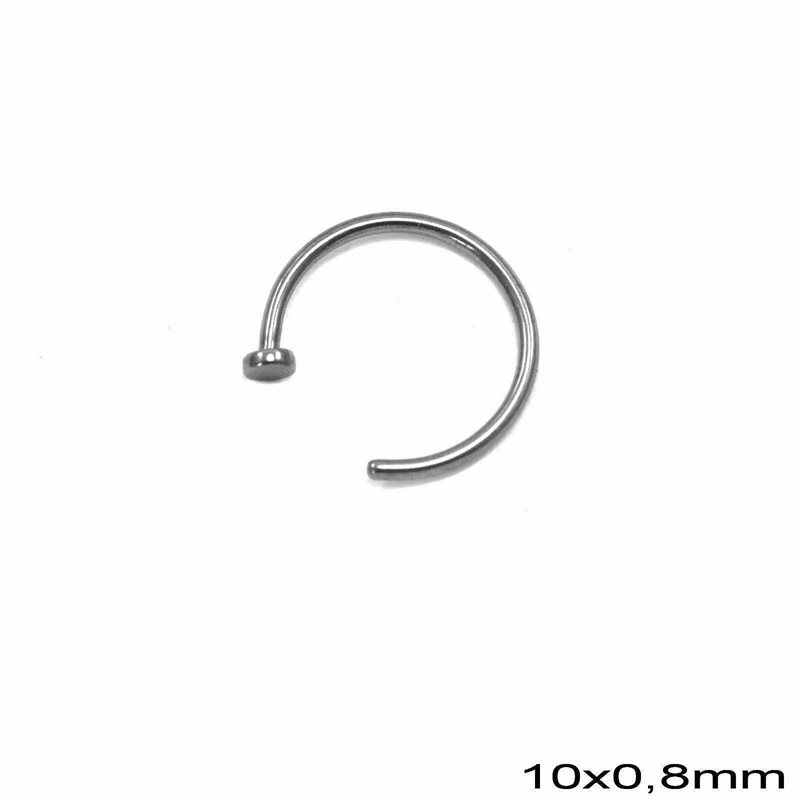 Titanium Nose Hoop Earrings 10x0.8mm