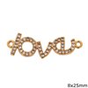 Metallic Spacer "love" with  8x25mm
