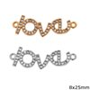 Metallic Spacer "love" with  8x25mm