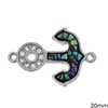 Metallic Spacer Anchor with Abalone Shell and Zircon 20mm