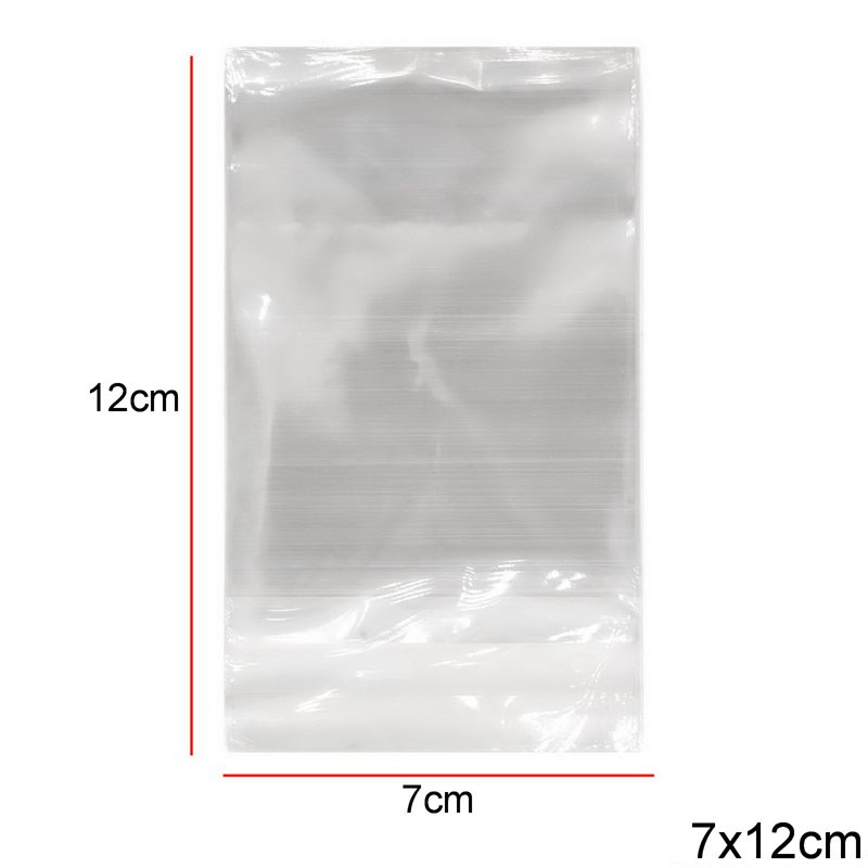 Transparent Plastic Packing Bag with Sticker 7x12cm, 238 pieces/100gr