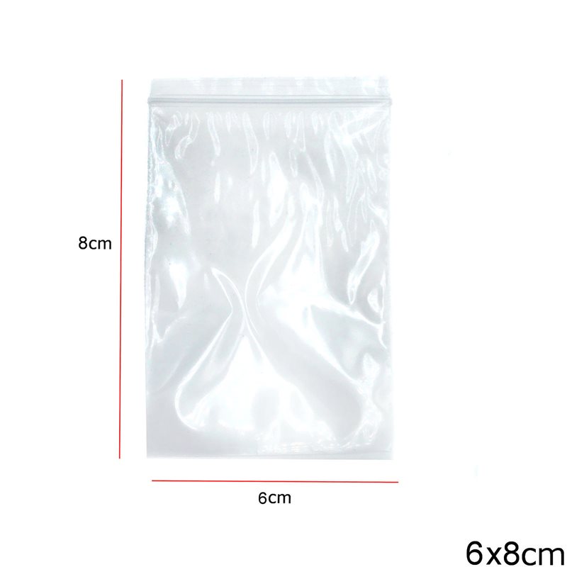Plastic Transparent Zipper Packaging Bag 6x8cm, 165 piece/100gr 