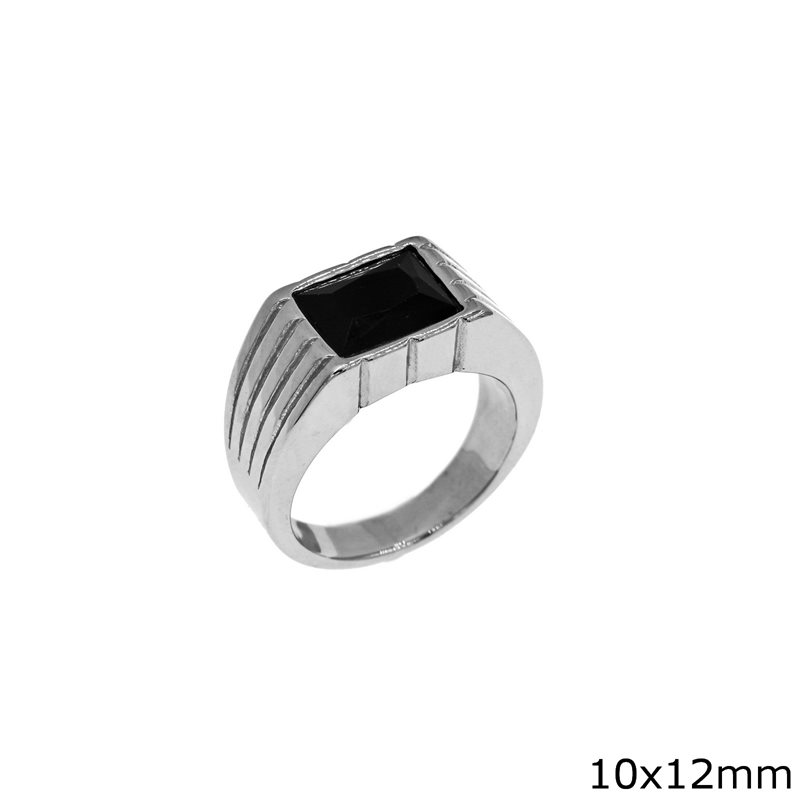 Δαχτυλίδι Ατσάλινο Ανδρικό με Όνυχα 10x12mm 