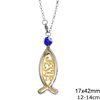 Stainless Steel Car Amulet Fish Jesus 17x42mm with Evil Eye,12-14cm