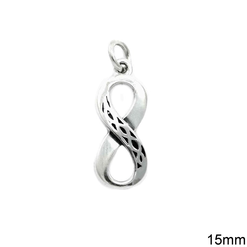 Silver 925 Pendant & Spacer 925 Pendant Symbol of Infinity 15mm