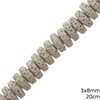 Lava Rondelle Beads 3x8mm, 20cm